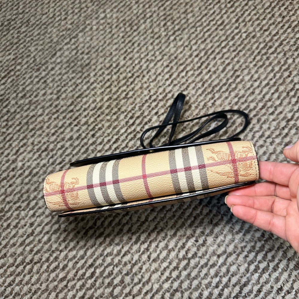 Burberry Black and Tan Check Crossbody Bag - Picture 4 of 5